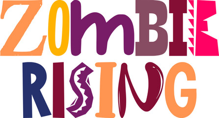 Zombie Rising Calligraphy Illustration for Sticker , Decal, Icon, Book Cover