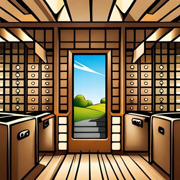 Room interior illustration. Interior background Created using "Generative AI Tools"