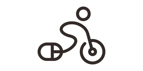 logo design online bike creative line icon vector illustration