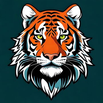 Fierce Tiger - Pop Art Vector Illustration with Halftone Dots in Bold Colors, Ideal for Apparel Design and More!