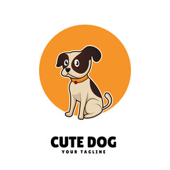 Cute funny dog characters illustration for logo icon cartoon vector style