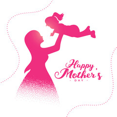 Obraz na płótnie Canvas particle style mom and daughter love background for mothers day event