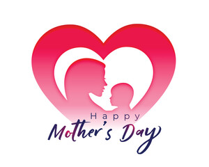 paper cut style mum and child relation background for mothers day celebration