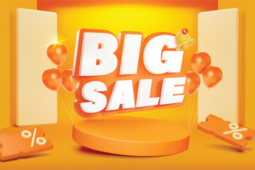 Big sale 3D style Flash Sale banner template design for web or social media. - 590393645