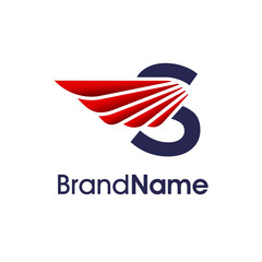 Initial S Modern Wing Logo