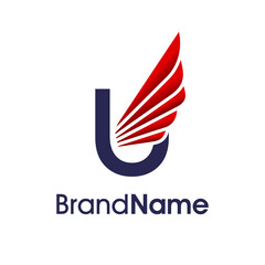 Initial U Modern Wing Logo
