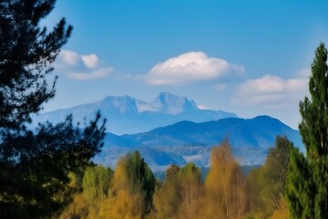 Fototapeta na wymiar Realistic Mountain Landscape made with Generative AI