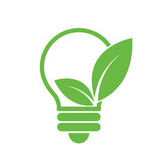 Fototapeta na wymiar Eco bulb energy logo template vector icon illustration design