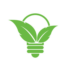 Eco bulb energy logo template vector icon illustration design