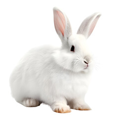 white rabbit on transparent background