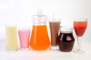 glass of juice and fruits