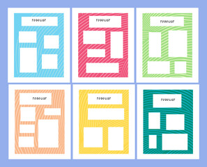 Fototapeta na wymiar Simple To Do List with Rectangle Empty Shapes ,Vector Background with Colorful Wavy Lined Texture Set