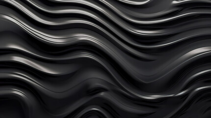 Black abstract background design. Modern wavy line pattern. blank space for text. Generative AI