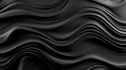Black abstract background design. Modern wavy line pattern. blank space for text. Generative AI