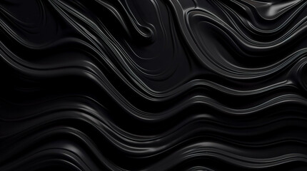 Black abstract background design. Modern wavy line pattern. blank space for text. Generative AI