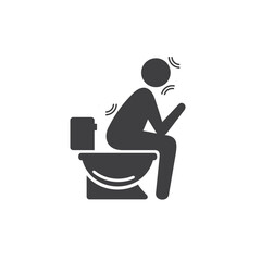 icon of poop, toilet symbol, vector art.