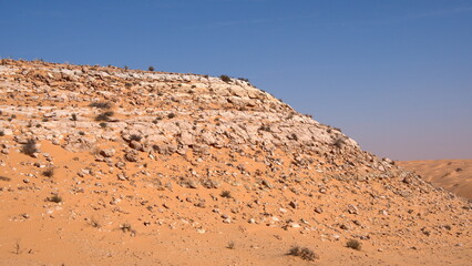 Rocky hill in the Sahara Desert, outside of Douz, Tunisia