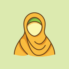 woman avatar vector simple flat icon