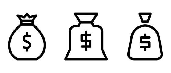 money bag icon or logo isolated sign symbol vector illustration - high quality black style vector icons