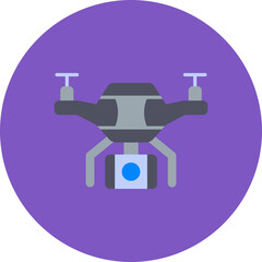 Drone Multicolor Circle Flat Icon