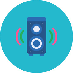 Speaker Multicolor Circle Flat Icon