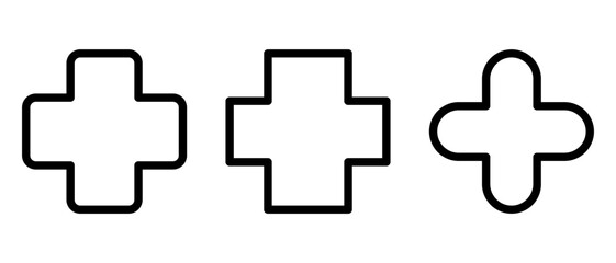 plus icon or logo isolated sign symbol vector illustration - high quality black style vector icons