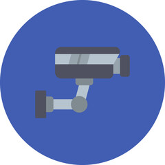 Cctv Multicolor Circle Flat Icon