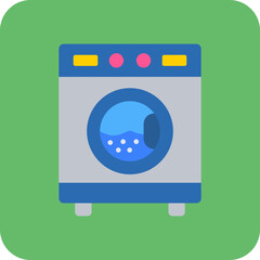 Washing Machine Multicolor Round Corner Flat Icon