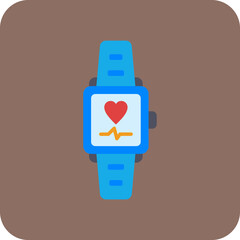 Smartwatch Multicolor Round Corner Flat Icon