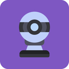 Webcam Multicolor Round Corner Flat Icon