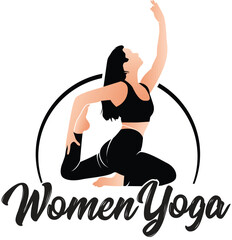 Yoga Logo Design Women Yoga Logo Design Yoga Pose Vector