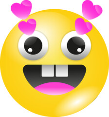 cute emoticon sticker on transparent background