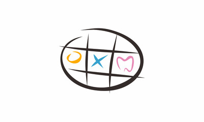 tic tac toe, tic tac tooth logo, dentist logo
