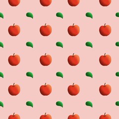 Apple and leaves pattern