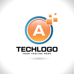 Obraz premium A Tech Logo Design A digital Logo Design