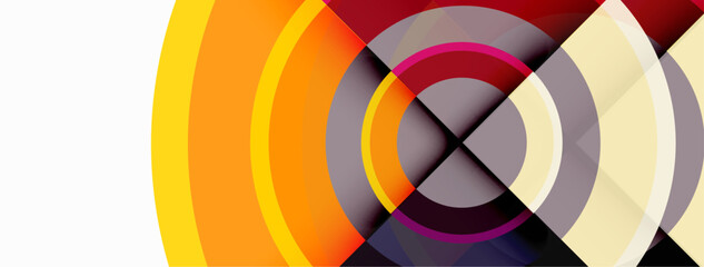 Obraz premium Circles with shadows trendy minimal geometric composition abstract background