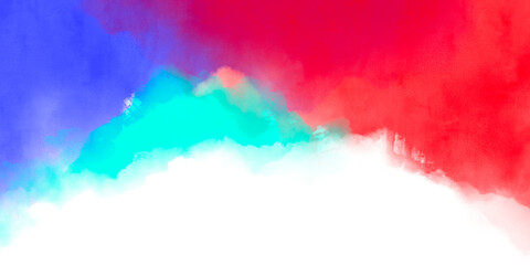 Abstract watercolor brushed background on blank background