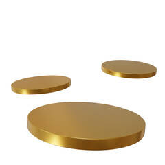 round podium stage gold. for promotional product photos. 3d render illustration
