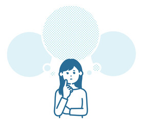 Thinking woman and copy space