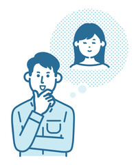 A man envisioning his ideal woman