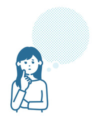 Women's worries copy space illustration