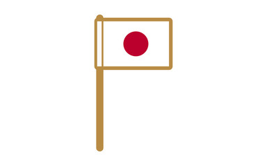 日の丸（日本の国旗）のイラスト（カラー）