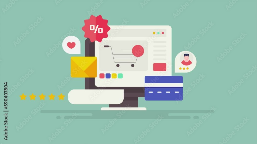 Poster ecommerce website displays product catalogue and shopping cart checkout process integrated with paym