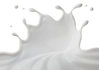 Milk  splasht png file , 3D Rendering, 3D illustration