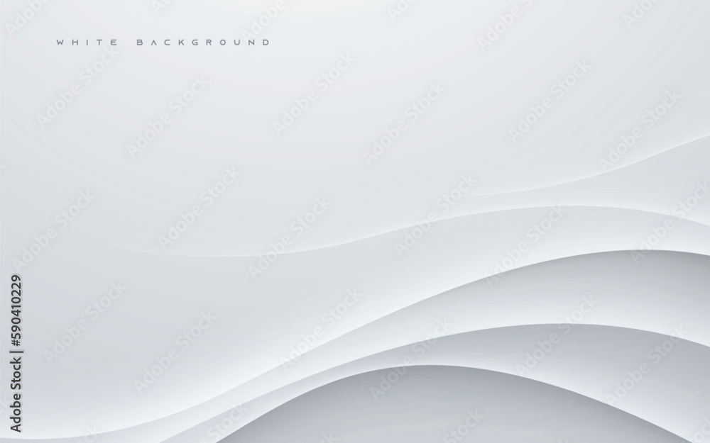 Sticker wavy white overlaping layers abstract background