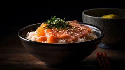 Salmon Sashimi Doniburi is a delicious Japanese rice bowl topped