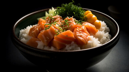 Salmon Sashimi Doniburi is a delicious Japanese rice bowl topped