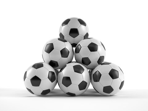 Soccer balls pyramid