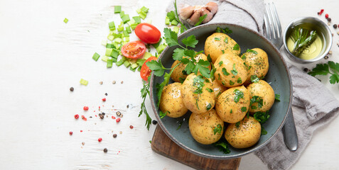 Boiled new potatoes.