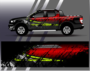 Car wrap design vector. Graphic abstract stripe racing background kit designs for wrap vehicle  race car  rally  adventure and livery